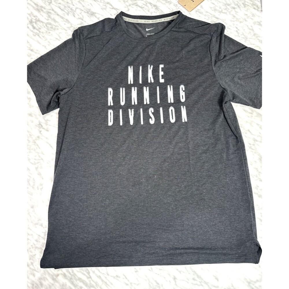 Nike Rise 365 Running Shirt Black Short Sleeve Jersey Men Medium FZ1129 010